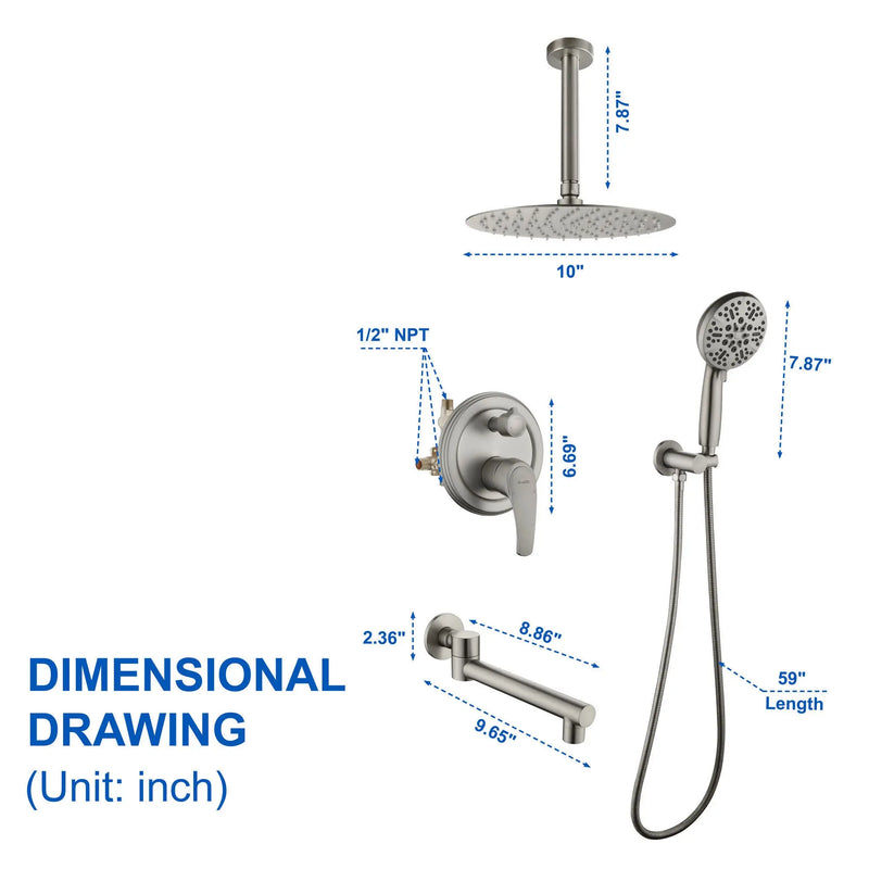 Shower Faucet Set with Tub Spout Rain Shower System Bathroom Shower Set Tub Shower Faucet Combo Set Complete Celling Mounted shower-faucet-set-with-tub-spout-rain-shower-system-bathroom-shower-set-tub-shower-faucet-combo-set-complete-celling-mounted 