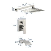 Shower Faucet Set with Tub Spout, Tub and Shower Trim Kit with Rough in Valve, Waterfall Shower Tub Faucet Set Wall Mounted Shower System shower-faucet-set-with-tub-spout-tub-and-shower-trim-kit-with-rough-in-valve-waterfall-shower-tub-faucet-set-wall-mounted-shower-system 
