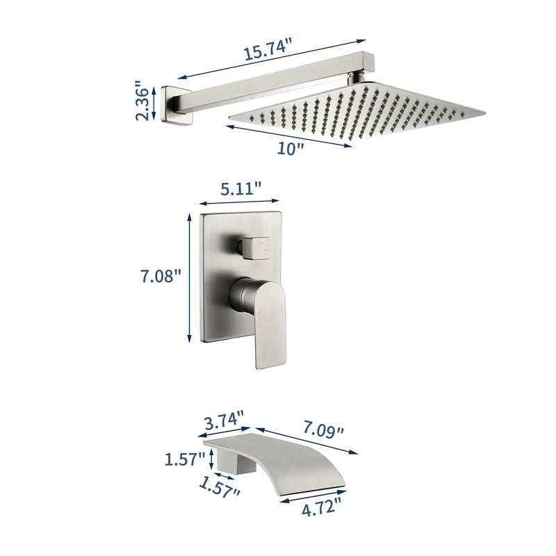 Shower Faucet Set with Tub Spout, Tub and Shower Trim Kit with Rough in Valve, Waterfall Shower Tub Faucet Set Wall Mounted Shower System shower-faucet-set-with-tub-spout-tub-and-shower-trim-kit-with-rough-in-valve-waterfall-shower-tub-faucet-set-wall-mounted-shower-system 