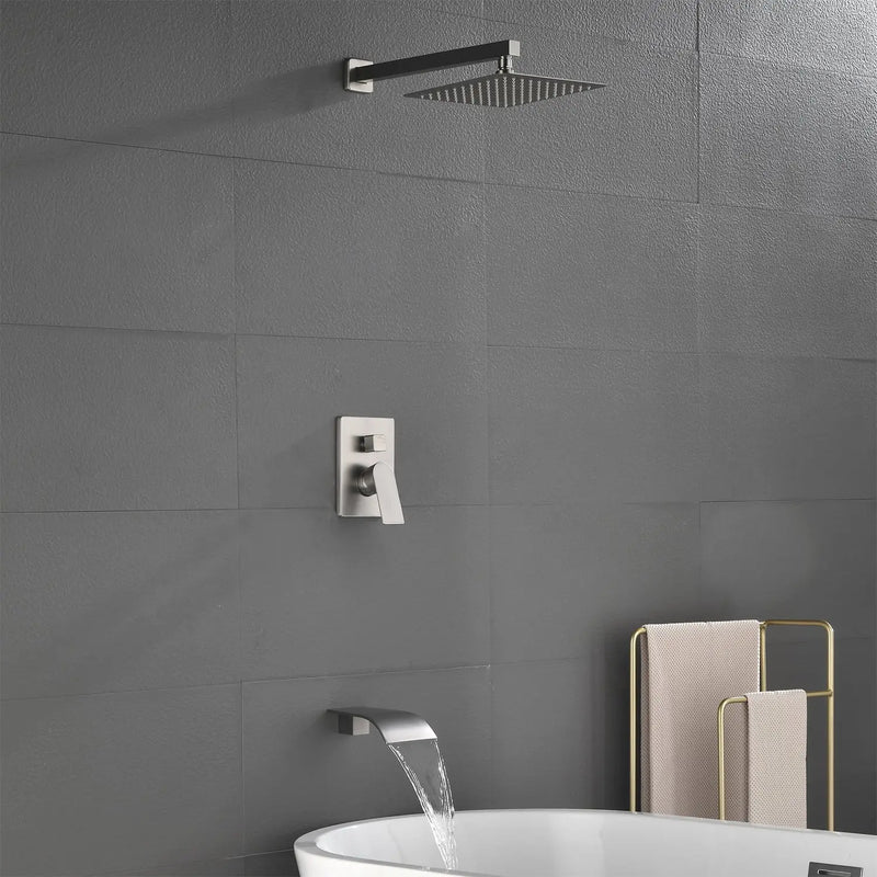 Shower Faucet Set with Tub Spout, Tub and Shower Trim Kit with Rough in Valve, Waterfall Shower Tub Faucet Set Wall Mounted Shower System shower-faucet-set-with-tub-spout-tub-and-shower-trim-kit-with-rough-in-valve-waterfall-shower-tub-faucet-set-wall-mounted-shower-system 
