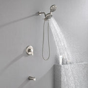 Shower Faucets Sets Complete with Tub Spout & Valve, 7 Modes Dual 2-in-1 High Pressure Rain & Handheld Shower Head System with 3-Way Water Diverter & Shower Trim Kit shamanda-2-in-1-shower-system-matte-black 