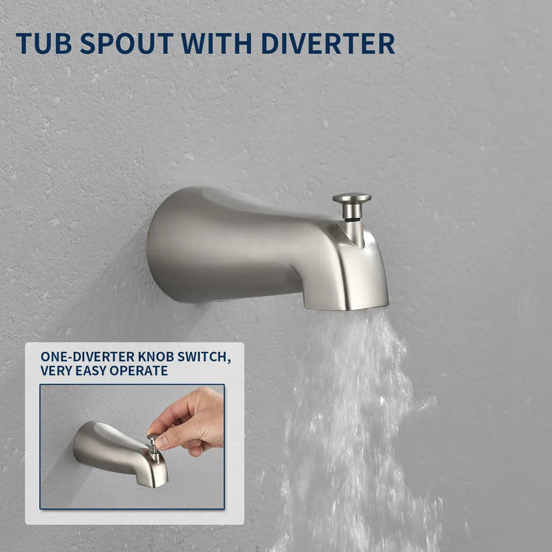 Shower Faucets Sets Complete with Tub Spout & Valve, 7 Modes Dual 2-in-1 High Pressure Rain & Handheld Shower Head System with 3-Way Water Diverter & Shower Trim Kit shamanda-2-in-1-shower-system-matte-black 