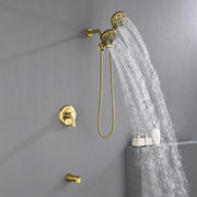 Shower Faucets Sets Complete with Tub Spout & Valve, 7 Modes Dual 2-in-1 High Pressure Rain & Handheld Shower Head System with 3-Way Water Diverter & Shower Trim Kit shamanda-2-in-1-shower-system-matte-black 