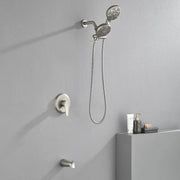 Shower Faucets Sets Complete with Tub Spout & Valve, 7 Modes Dual 2-in-1 High Pressure Rain & Handheld Shower Head System with 3-Way Water Diverter & Shower Trim Kit shamanda-2-in-1-shower-system-matte-black 