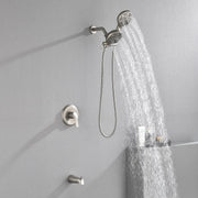 Shower Faucets Sets Complete with Tub Spout & Valve, 7 Modes Dual 2-in-1 High Pressure Rain & Handheld Shower Head System with 3-Way Water Diverter & Shower Trim Kit shamanda-2-in-1-shower-system-matte-black 