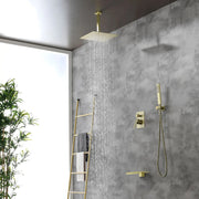 Shower System 12 Inch Rain Shower Head Ceiling Mount with Handheld Spray Luxury High Pressure Shower Combo Set shamanda-12-inch-ceiling-mount-shower-system 