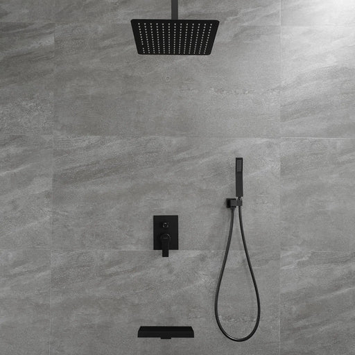 Shower System 12 Inch Rain Shower Head Ceiling Mount with Handheld Spray Luxury High Pressure Shower Combo Set shamanda-12-inch-ceiling-mount-shower-system 