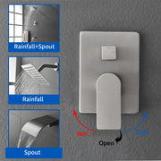 Shower System with Waterfall Tub Spout, Tub and Shower Faucet Trim Kit with Rough in Valve, Shower Tub Faucet Set Wall Mounted shamanda-waterfall-tub-shower-system 