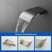 Shower System with Waterfall Tub Spout, Tub and Shower Faucet Trim Kit with Rough in Valve, Shower Tub Faucet Set Wall Mounted shamanda-waterfall-tub-shower-system 