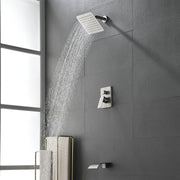 Shower System with Waterfall Tub Spout, Tub and Shower Faucet Trim Kit with Rough in Valve, Shower Tub Faucet Set Wall Mounted shamanda-waterfall-tub-shower-system 