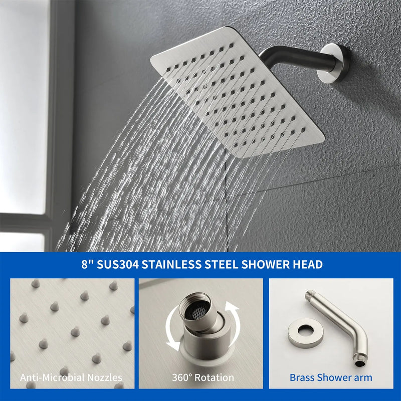 Shower System with Waterfall Tub Spout, Tub and Shower Faucet Trim Kit with Rough in Valve, Shower Tub Faucet Set Wall Mounted shamanda-waterfall-tub-shower-system 