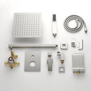 Shower System with Waterfall Tub Spout and Handheld Shower Head, 10" Rain Shower Faucet Sets shower-system-with-waterfall-tub-spout-and-handheld-shower-head-10-rain-shower-faucet-sets-complete-with-shower-round-in-valve-and-trim-wall-mounted-matte-black 