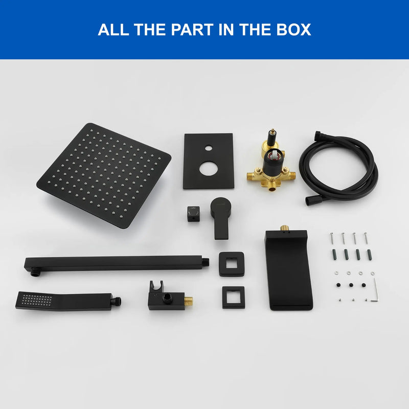 Shower System with Waterfall Tub Spout and Handheld Shower Head, 10" Rain Shower Faucet Sets shower-system-with-waterfall-tub-spout-and-handheld-shower-head-10-rain-shower-faucet-sets-complete-with-shower-round-in-valve-and-trim-wall-mounted-matte-black 