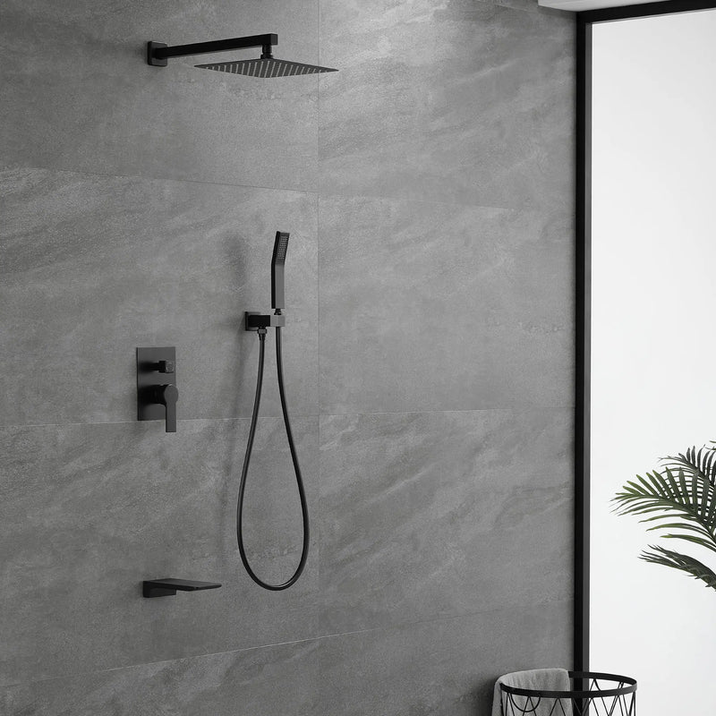 Shower System with Waterfall Tub Spout and Handheld Shower Head, 10" Rain Shower Faucet Sets shower-system-with-waterfall-tub-spout-and-handheld-shower-head-10-rain-shower-faucet-sets-complete-with-shower-round-in-valve-and-trim-wall-mounted-matte-black 