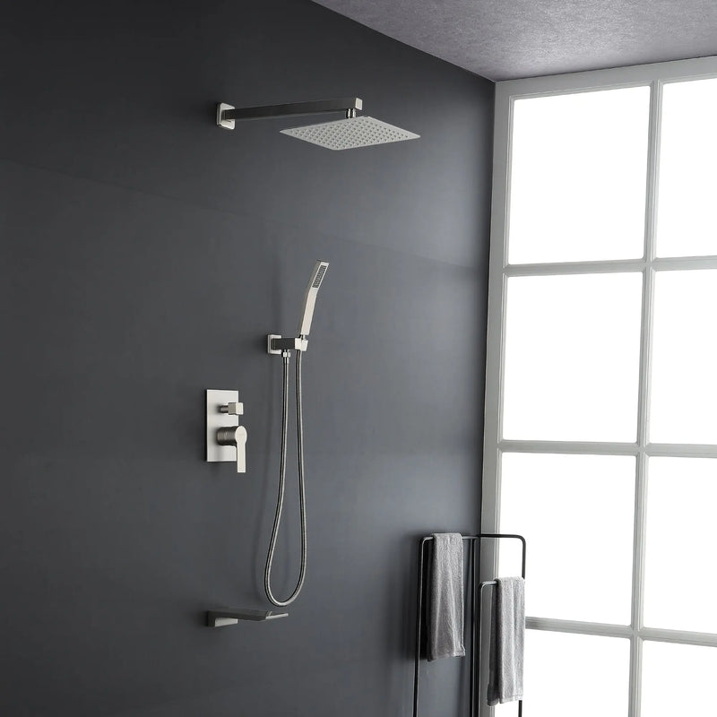 Shower System with Waterfall Tub Spout and Handheld Shower Head, 10" Rain Shower Faucet Sets shower-system-with-waterfall-tub-spout-and-handheld-shower-head-10-rain-shower-faucet-sets-complete-with-shower-round-in-valve-and-trim-wall-mounted-matte-black 