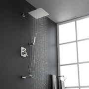 Shower System with Waterfall Tub Spout and Handheld Shower Head, 12" Rain Shower Faucet Sets Complete with Shower shower-system-with-waterfall-tub-spout-and-handheld-shower-head-12-rain-shower-faucet-sets-complete-with-shower-round-in-valve-and-trim-wall-mounted-matte-black-88016b-12 