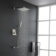 Shower System with Waterfall Tub Spout and Handheld Shower Head, 12" Rain Shower Faucet Sets Complete with Shower shower-system-with-waterfall-tub-spout-and-handheld-shower-head-12-rain-shower-faucet-sets-complete-with-shower-round-in-valve-and-trim-wall-mounted-matte-black-88016b-12 