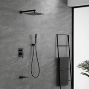 Shower System with Waterfall Tub Spout and Handheld Shower Head, 12" Rain Shower Faucet Sets Complete with Shower shower-system-with-waterfall-tub-spout-and-handheld-shower-head-12-rain-shower-faucet-sets-complete-with-shower-round-in-valve-and-trim-wall-mounted-matte-black-88016b-12 