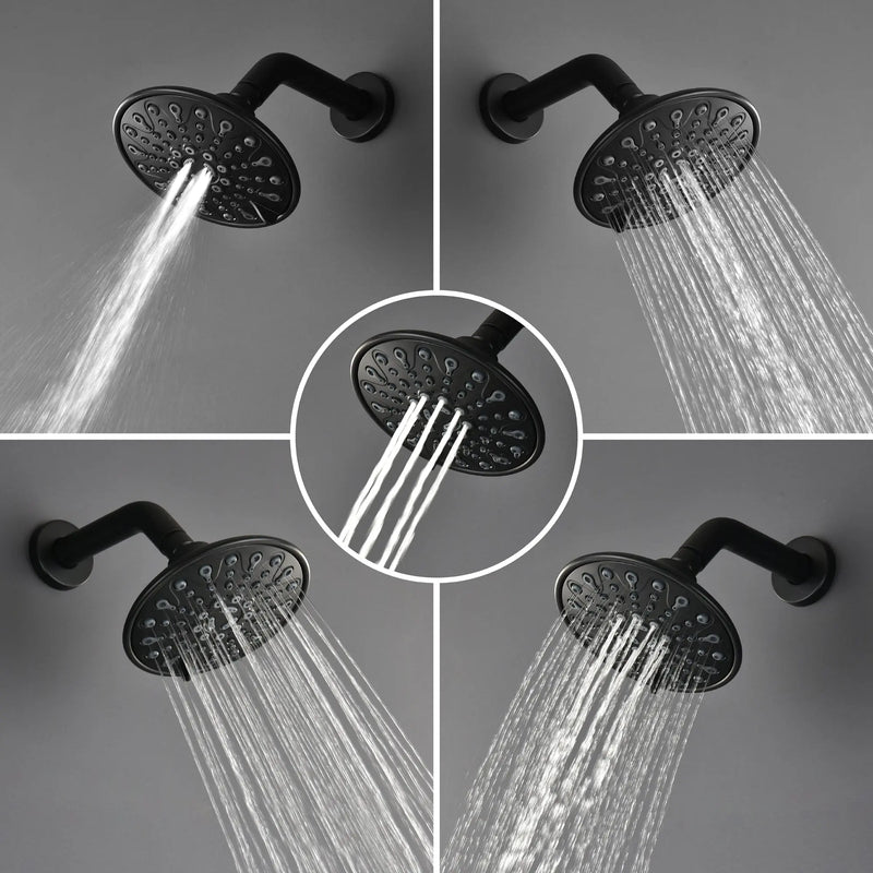 Single Function Pressure Balancing Shower System with 6 Inch 6-Spray ABS Shower Head in Matte Black pressure-balancing-shower-system-with-single-spray 
