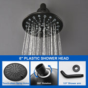 Single Function Pressure Balancing Shower System with 6 Inch 6-Spray ABS Shower Head in Matte Black pressure-balancing-shower-system-with-single-spray 