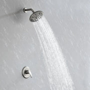 Single Function Wall Mounted Shower Trim Set with 8-inch ABS 6 Settings Shower Head - Matte Black, Brushed Nickel, Brushed Gold single-function-shower-faucet-set-wall-mounted-shower-system Brushed Nickel / Brass / 13.9 x 9.2 x 5.7 Inches