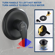 Single Function Wall Mounted Shower Trim Set with 8-inch ABS 6 Settings Shower Head - Matte Black, Brushed Nickel, Brushed Gold single-function-shower-faucet-set-wall-mounted-shower-system 