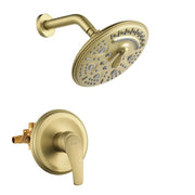 Single Function Wall Mounted Shower Trim Set with 8-inch ABS 6 Settings Shower Head - Matte Black, Brushed Nickel, Brushed Gold single-function-shower-faucet-set-wall-mounted-shower-system 