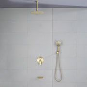 Single Handle 12" Ceiling-Mounted Bath and Shower System Set with 7 Settings Hand Spray, Waterfall Spout single-handle-12-ceiling-mounted-bath-and-shower-system-set-with-6-settings-hand-spray-waterfall-spout 