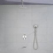 Single Handle 12" Ceiling-Mounted Bath and Shower System Set with 7 Settings Hand Spray, Waterfall Spout single-handle-12-ceiling-mounted-bath-and-shower-system-set-with-6-settings-hand-spray-waterfall-spout 