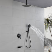 Single Handle 12" Ceiling-Mounted Bath and Shower System Set with 7 Settings Hand Spray, Waterfall Spout single-handle-12-ceiling-mounted-bath-and-shower-system-set-with-6-settings-hand-spray-waterfall-spout 