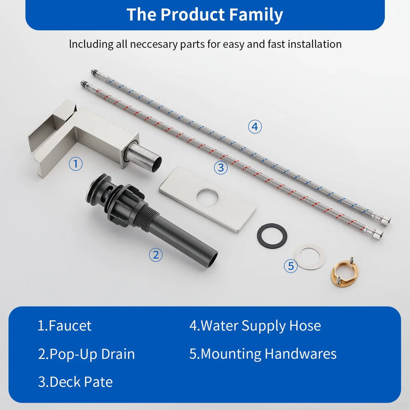 Single Handle Basin Mixer Tap Waterfall 1 Hole SUS304 Vanity Faucet for Bathroom Sink with Overflow Pop Up Drain Stopper single-handle-sus304-basin-mixer-tap-for-bathroom-sink-with-drain-stopper 