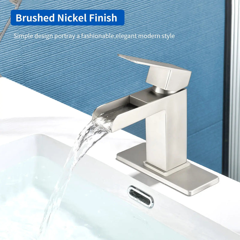 Single Handle Basin Mixer Tap Waterfall 1 Hole SUS304 Vanity Faucet for Bathroom Sink with Overflow Pop Up Drain Stopper single-handle-sus304-basin-mixer-tap-for-bathroom-sink-with-drain-stopper 