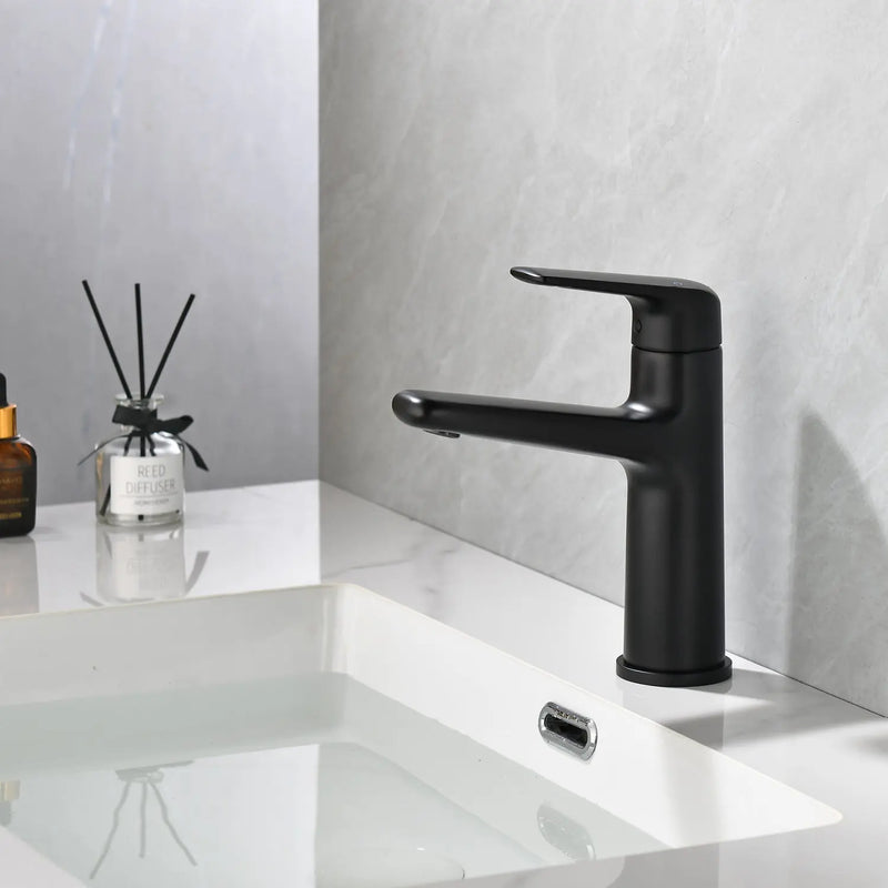 Single Handle Bathroom Sink Faucet Deck Mount One Hole Vanity Faucet with Pop-Up Drain - Matte Black, Chrome, Brushed Nickel, Brushed Gold single-handle-bathroom-sink-faucet-deck-mount-one-hole-vanity-faucet-with-pop-up-drain-matte-black-chrome-brushed-nickel-brushed-gold 