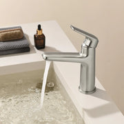 Single Handle Bathroom Sink Faucet Deck Mount One Hole Vanity Faucet with Pop-Up Drain - Matte Black, Chrome, Brushed Nickel, Brushed Gold single-handle-bathroom-sink-faucet-deck-mount-one-hole-vanity-faucet-with-pop-up-drain-matte-black-chrome-brushed-nickel-brushed-gold Brushed Nickel / Brass / 13*11.2*3.5inches