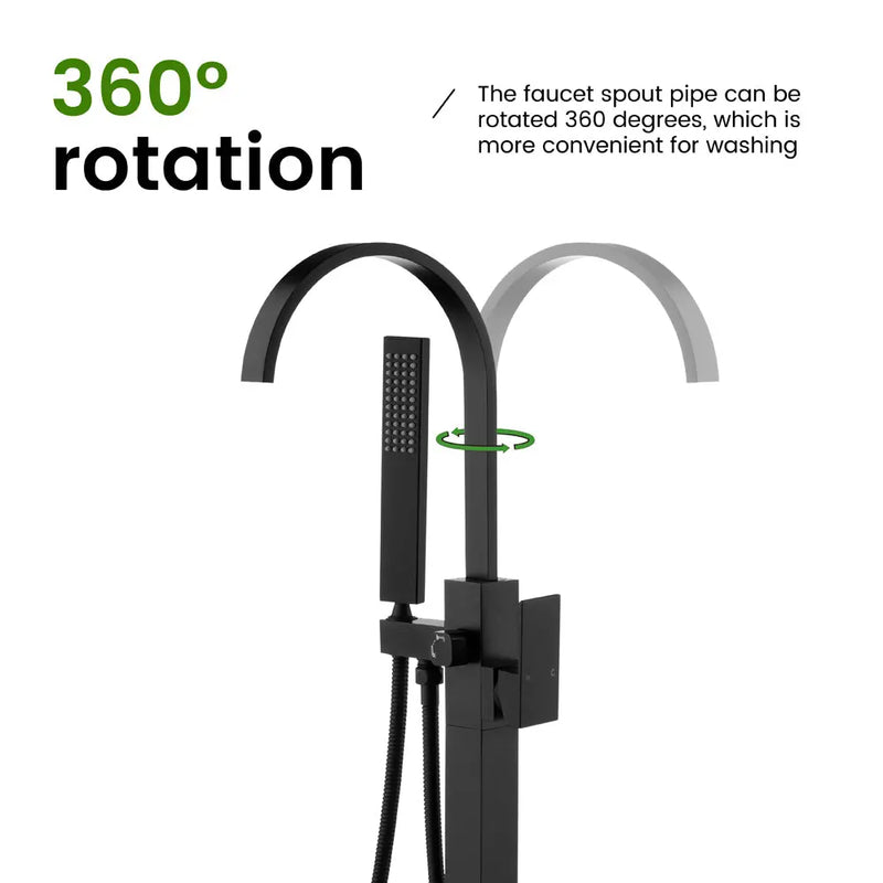 Single Handle Floor Mounted Free Standing Bathtub Faucet Tub Filler Faucet with Handshower single-handle-floor-mounted-free-standing-bathtub-faucet-tub-filler-faucet-with-handshower 