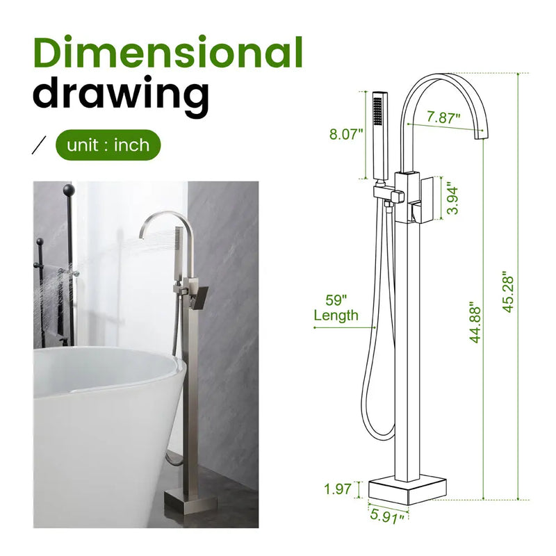 Single Handle Floor Mounted Free Standing Bathtub Faucet Tub Filler Faucet with Handshower single-handle-floor-mounted-free-standing-bathtub-faucet-tub-filler-faucet-with-handshower 