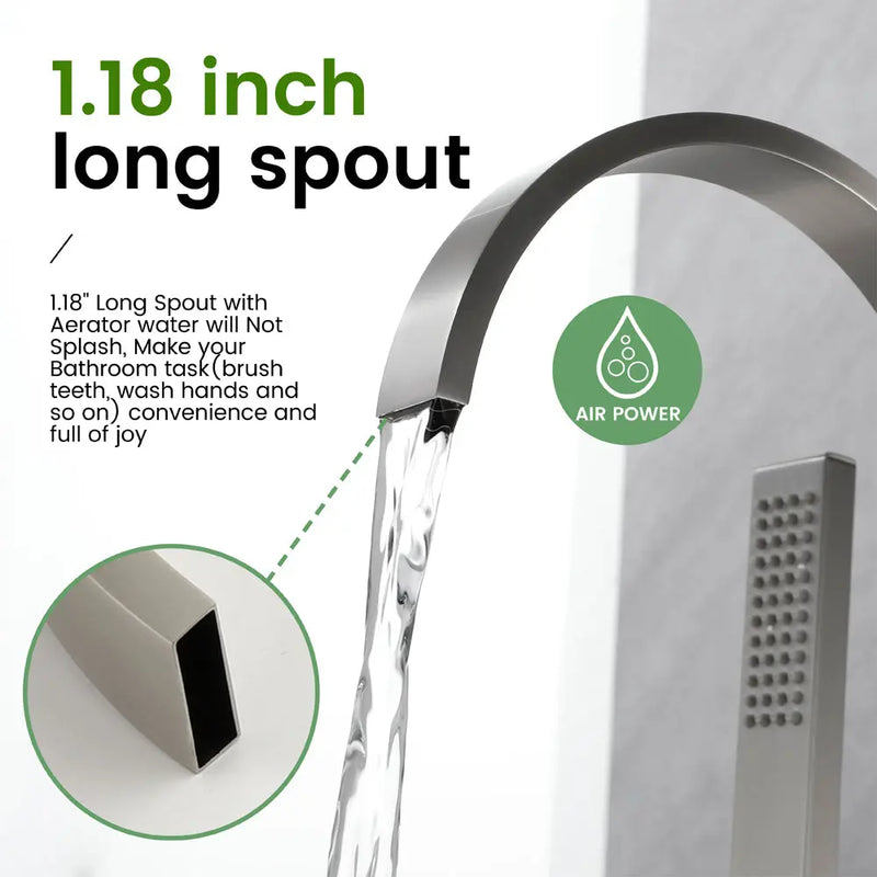 Single Handle Floor Mounted Free Standing Bathtub Faucet Tub Filler Faucet with Handshower single-handle-floor-mounted-free-standing-bathtub-faucet-tub-filler-faucet-with-handshower 