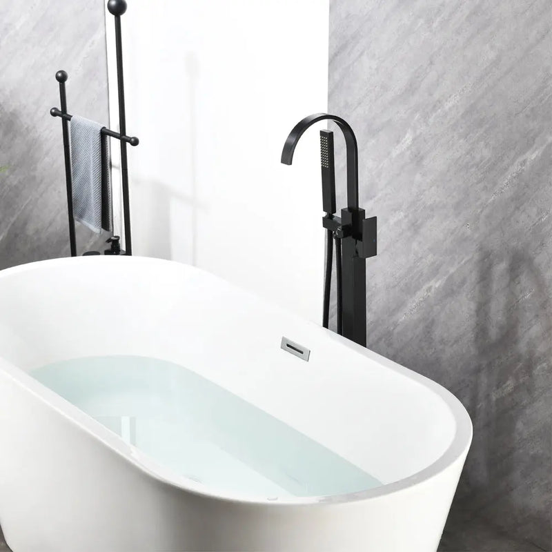 Single Handle Floor Mounted Free Standing Bathtub Faucet Tub Filler Faucet with Handshower single-handle-floor-mounted-free-standing-bathtub-faucet-tub-filler-faucet-with-handshower 