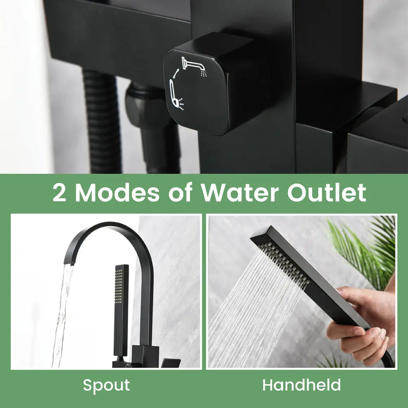 Single Handle Floor Mounted Free Standing Bathtub Faucet Tub Filler Faucet with Handshower single-handle-floor-mounted-free-standing-bathtub-faucet-tub-filler-faucet-with-handshower 