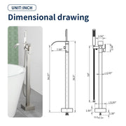 Single Handle Freestanding Bath Tub Faucet with Handshower & Waterfall Spout Stand Alone Bathtub Faucet In Matte Black, Brushed Nickel, Brushed Gold single-handle-waterfall-spout-freestanding-bath-tub-faucet-with-handshower 