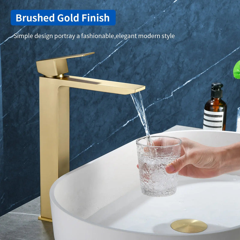 Single Handle High Basin Faucet SS304 Hot Cold Water Mixer Bathroom Vessel Sink Faucet with Pop-Up Waste single-handle-ss304-hot-cold-water-mixer-high-basin-faucet-with-pop-up-waste 