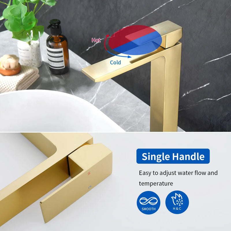 Single Handle High Basin Faucet SS304 Hot Cold Water Mixer Bathroom Vessel Sink Faucet with Pop-Up Waste single-handle-ss304-hot-cold-water-mixer-high-basin-faucet-with-pop-up-waste 