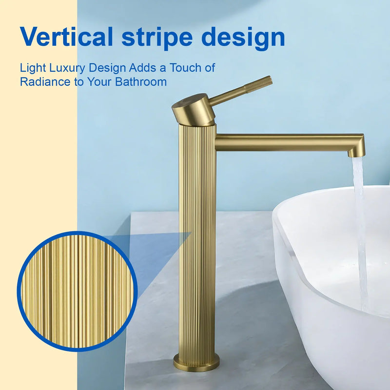 Single Handle Tall Bathroom Faucet for Vessel Sink with Aerator Brass Face Basin Faucet with Drain Assembly single-handle-tall-bathroom-faucet-for-vessel-sink-with-aerator 