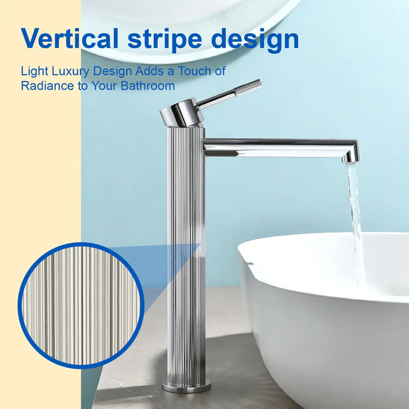Single Handle Tall Bathroom Faucet for Vessel Sink with Aerator Brass Face Basin Faucet with Drain Assembly single-handle-tall-bathroom-faucet-for-vessel-sink-with-aerator 