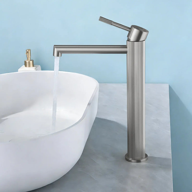 Single Handle Tall Bathroom Faucet for Vessel Sink with Aerator Brass Face Basin Faucet with Drain Assembly single-handle-tall-bathroom-faucet-for-vessel-sink-with-aerator 