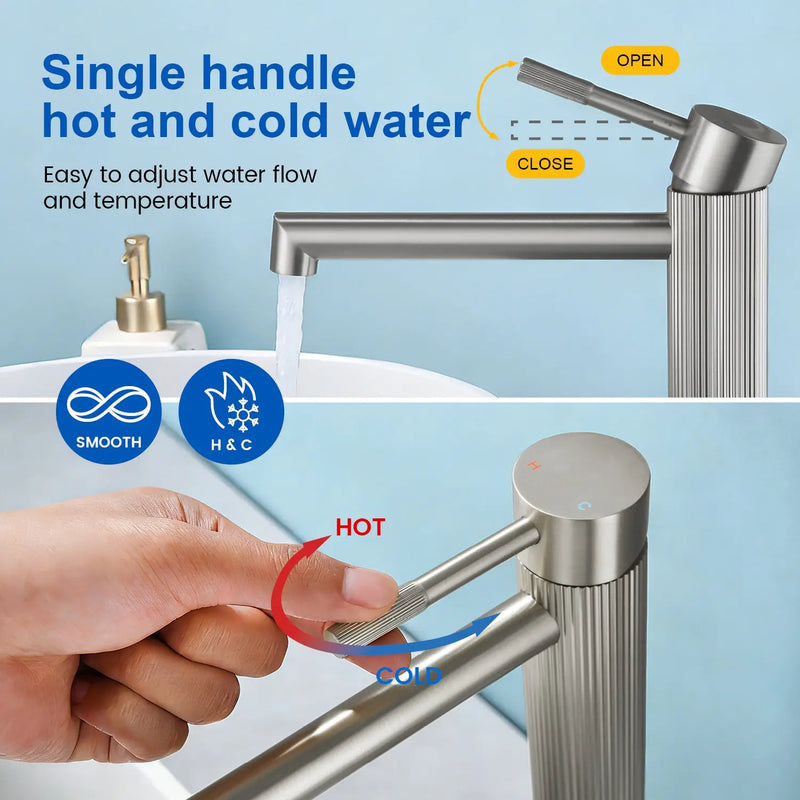 Single Handle Tall Bathroom Faucet for Vessel Sink with Aerator Brass Face Basin Faucet with Drain Assembly single-handle-tall-bathroom-faucet-for-vessel-sink-with-aerator 