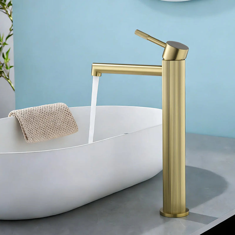 Single Handle Tall Bathroom Faucet for Vessel Sink with Aerator Brass Face Basin Faucet with Drain Assembly single-handle-tall-bathroom-faucet-for-vessel-sink-with-aerator 