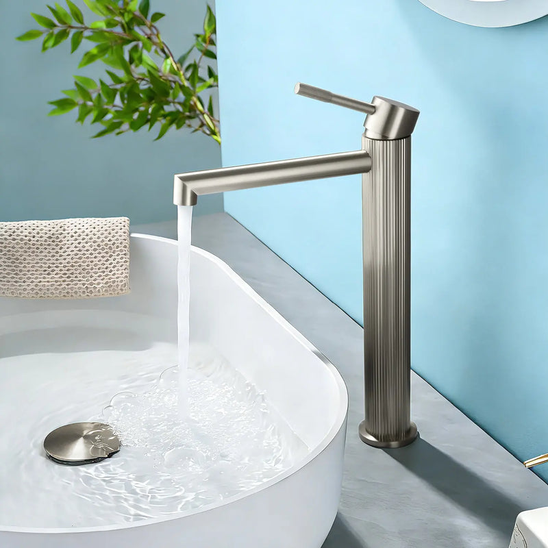 Single Handle Tall Bathroom Faucet for Vessel Sink with Aerator Brass Face Basin Faucet with Drain Assembly single-handle-tall-bathroom-faucet-for-vessel-sink-with-aerator 