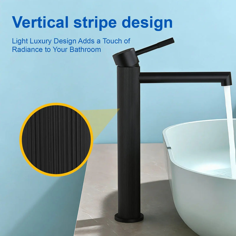 Single Handle Tall Bathroom Faucet for Vessel Sink with Aerator Brass Face Basin Faucet with Drain Assembly single-handle-tall-bathroom-faucet-for-vessel-sink-with-aerator 