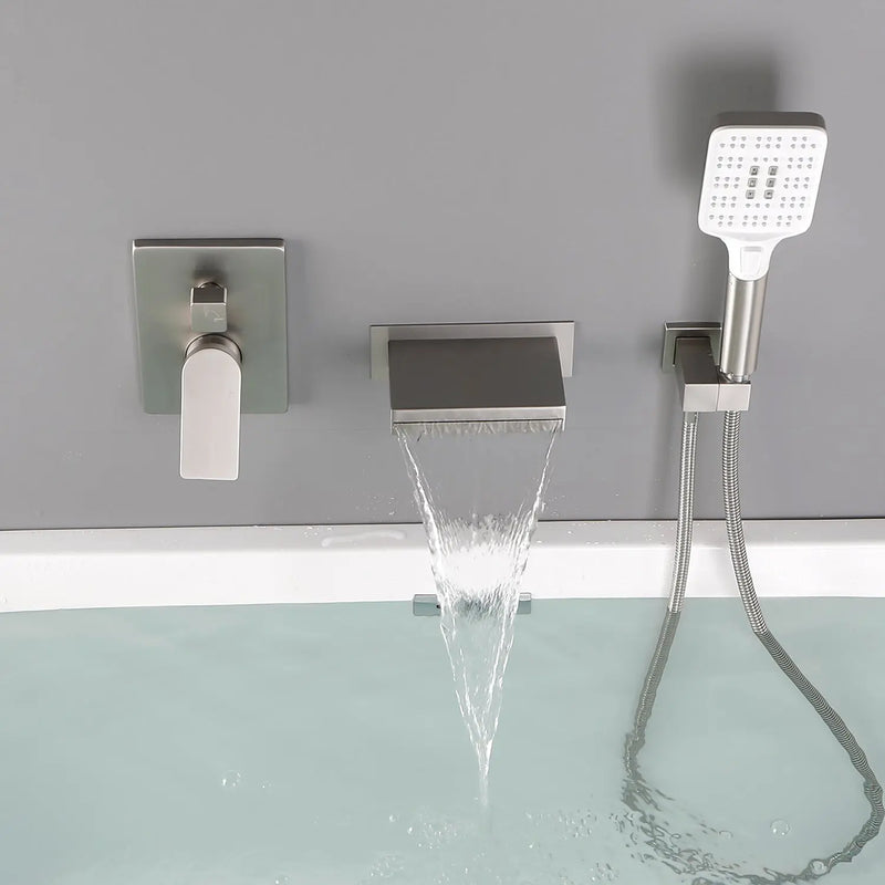 Single Handle Wall Mount Bathtub Faucet with 3 Modes Shower Head & Waterfall Spout single-handle-wall-mount-bathtub-faucet-with-3-mode-shower-head-waterfall-spout 